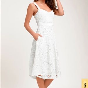 “Divine Beauty” white lace dress